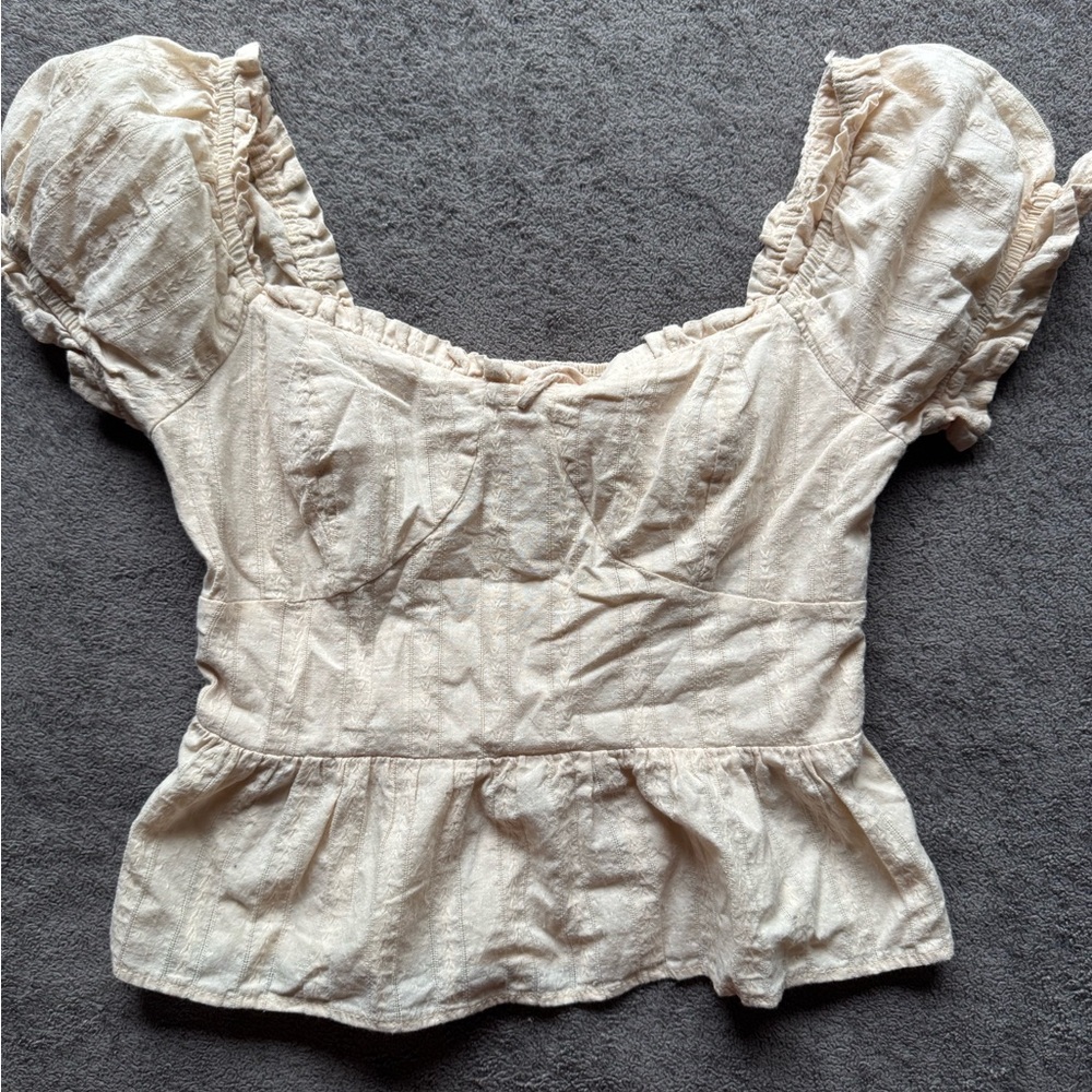 URBAN Romantics Cream Puff Sleeve Blouse